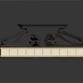 Industrial Mechanical Equipment With Square Top Supporting Frame And Bottom Panels With Lights