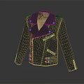 Black Leather Motorcycle Jacket With Metal Zippers And Classic Buttons Design