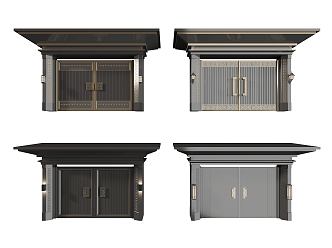 New Chinese Style Villa Entrance Door 3d model