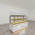 Transparent Glass Display Shelf with Multiple Layers for Bakery Dessert Showcase 3d model