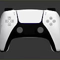 Ergonomic Computer Game Controller With White Black Design Analog Sticks And Control Buttons