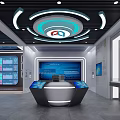 Modern Control Room Interior With Multiple Monitor Screens And Ergonomic Chairs