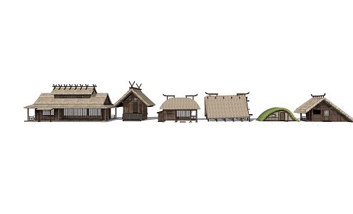 New Chinese Style Thatched House Cultural Tour Thatched House 3d model