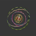 Human Organ And Hair Structure In Spiral Metallic Design