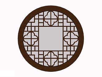 New Chinese-style openwork window decorations 3d model