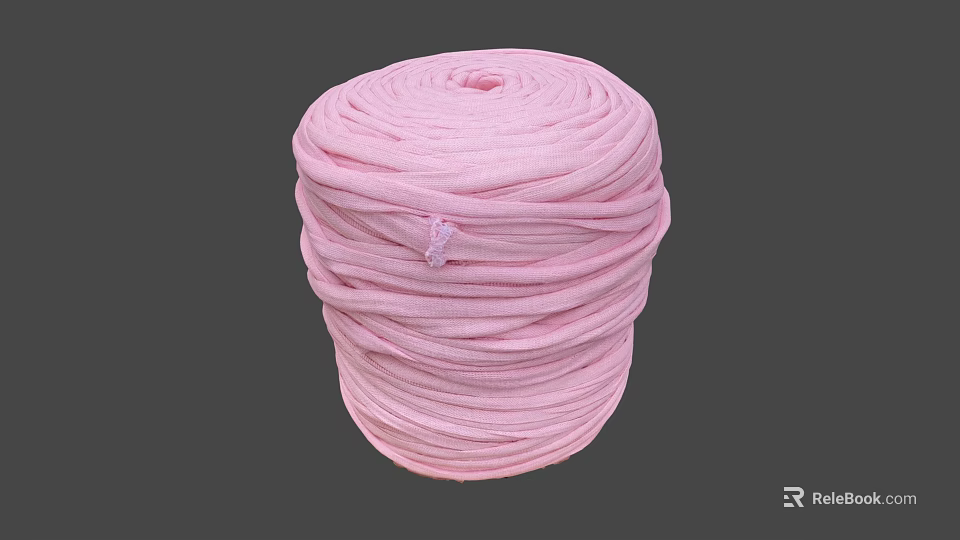 Soft Pink Yarn Skein Neatly Wound For DIY Knitting Crafting Projects 3d model 