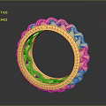 Shiny Gold Circular Ring Featuring Intricate Hollow Design On Gray Background With Reflection