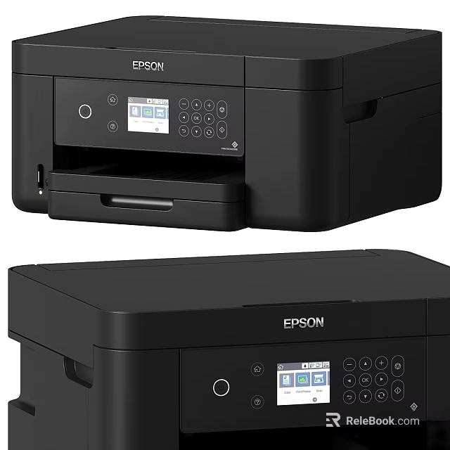 Epson Black Printer With Display Screen And Control Panel For Computer Use 3d model