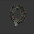 Decorative Wreath Crafted With Twigs Red Orange Leaves Berries And Animal Skull