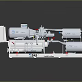 SAAB Compressed Air System With Compressor Unit Piping And Control Panel
