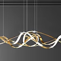 Elegant Modern Gold And White Twisted Chandelier Design For Home Decor