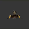 Yellow Multi Legged Industrial Mechanical Equipment Featuring Front Loading Bucket