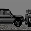 Two White Classic SUV Cars Parked Side By Side With Sleek Body And Alloy Wheels Design