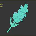 Purple Lavender Bouquet With Green Stem And Leaves On Dark Background