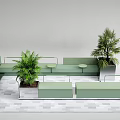 Modern Landscape Seats With Green Plants And Modular Design For Outdoor Space