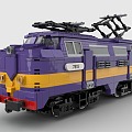 Lego toy building blocks train head high-speed rail train retro locomotive 3d model