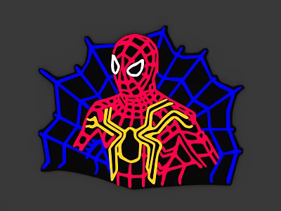 SpiderMan Themed Decorative Light with Red Yellow Blue Web Pattern for Room Decoration 3d model