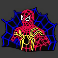 SpiderMan Themed Decorative Light with Red Yellow Blue Web Pattern for Room Decoration