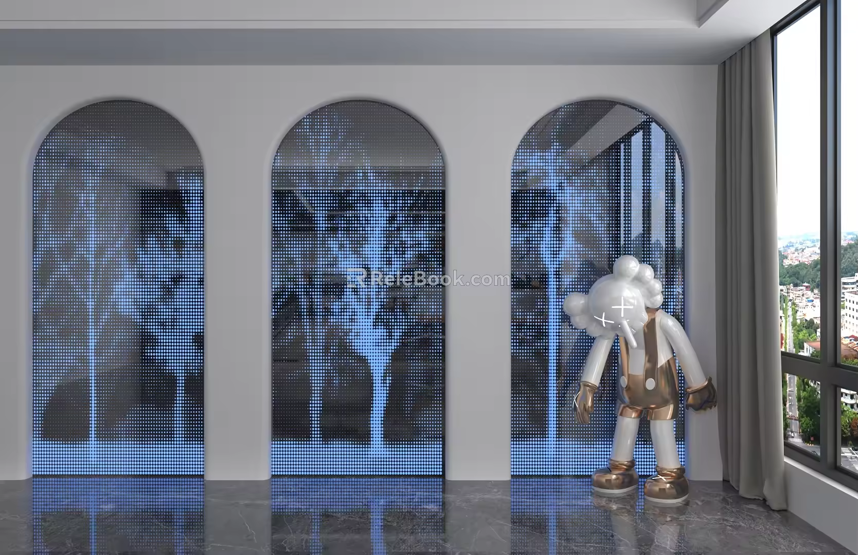 Modern background wall 3d model