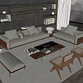 Modern sofa coffee table combination 3d model