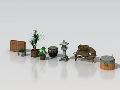 Antique pendulum antique flower pot fan stone mill 3d model Antique pendulum antique flower pot fan stone mill 3d model