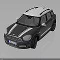 Modern Striped Two Tone SUV Car With White Roof Round Headlights And Black Wheels