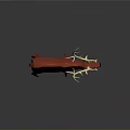 Low Poly Red Deer Character with Golden Antlers in Modern Minimal 3D Design