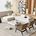 Modern sofa coffee table combination 3d model
