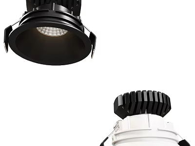 Modern Black and White Downlights and Spotlights with Sleek Ceiling Mounted Design for Home Lighting 3d model