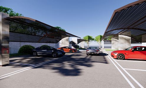 Modern Parking 3d model