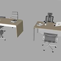 Modern Office Desk Setup With Computer Monitor Laptop Office Chair And Desk Lamp