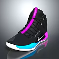 High Top Nike Sneakers In Black With Pink Accents And Blue Sole Modern Design
