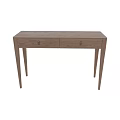 Natural Wooden Dining Table With Two Drawers And Simple Modern Design Structure