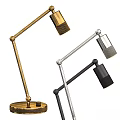 Modern Adjustable Desk Lamps With Metallic Finish Flexible Arms And Different Colors