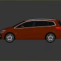 Red BMW MPV Car With Black Roof And Modern Shiny Alloy Wheels Design