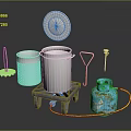Practical Kitchen Supplies Featuring Stainless Steel Steamer Blue Gas Cylinder Metal Strainer And Stand
