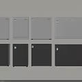 Multiple Gray and Black Refrigerators Freezers Arranged in Two Rows with Brand Logos