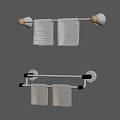 Black Metal Towel Racks With Wooden Accents Hold White Towels In Bathroom Interior