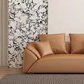 modern double sofa cream sofa 3d model