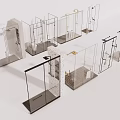 Modern Shower Sauna Enclosures With Various Glass Designs And Metal Frames In Gold Black