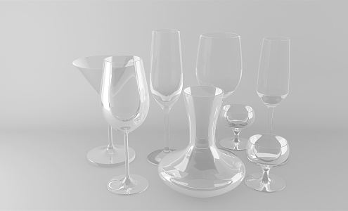 Modern Wine Glass 3d model