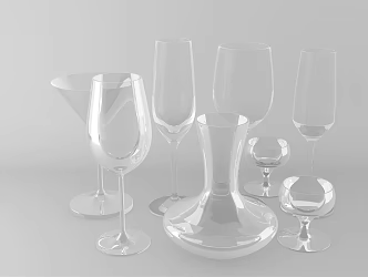 Modern Wine Glass 3d model