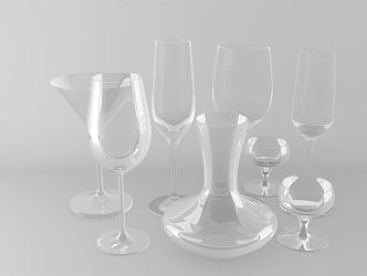 Modern Wine Glass 3d model