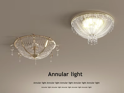 Elegant Annular Light Crystal Chandelier Design For Home Ceiling Lighting 3d model