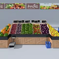 Supermarket shelf display case 3d model