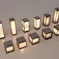 Modern Outdoor Lights With Wooden Frames Rectangular Square Shapes And Translucent Panels
