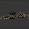 Natural Wood Branches And Firewood Stack With Dry Twigs And Logs