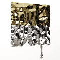 Modern Metallic Wall Decor With Abstract Black And White Drip Patterned Texture 3d model