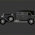 Vintage Classic Car with Dark Blue and Green Roof Chrome Grille Headlights and Spoked Wheels