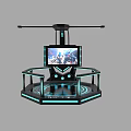 Modern Interactive VR Experience Platform With Circular Base And Screen